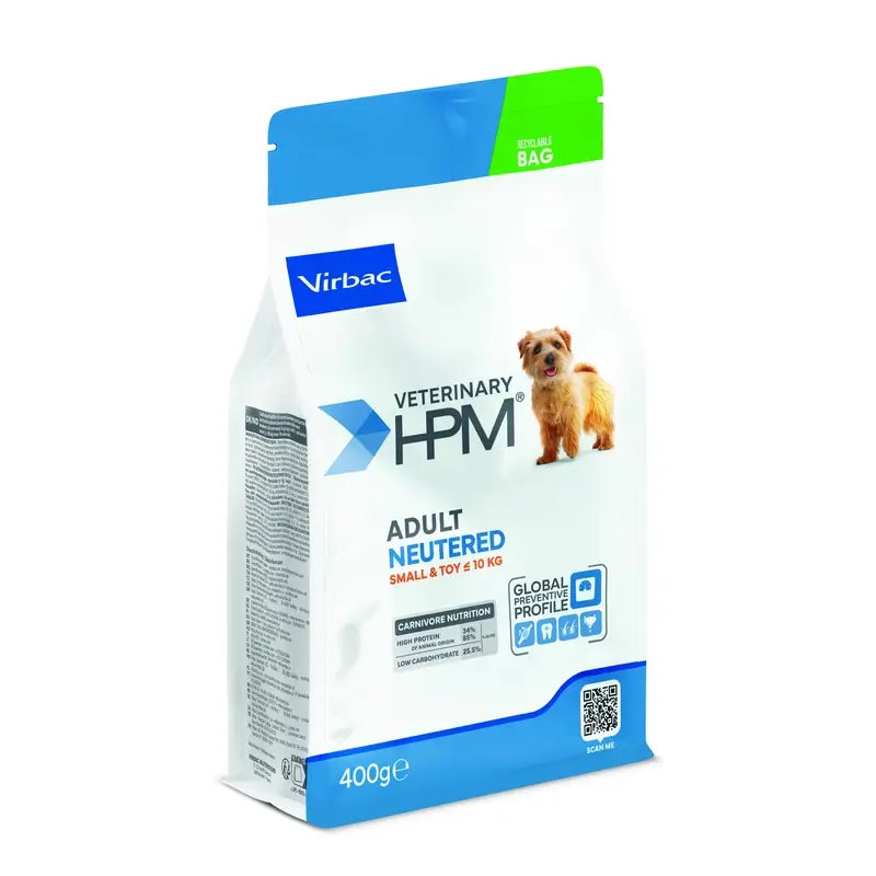 Virbac Hpm Adult Dog Neutered Small & Toy 400g, Hundefutter für Hunde
