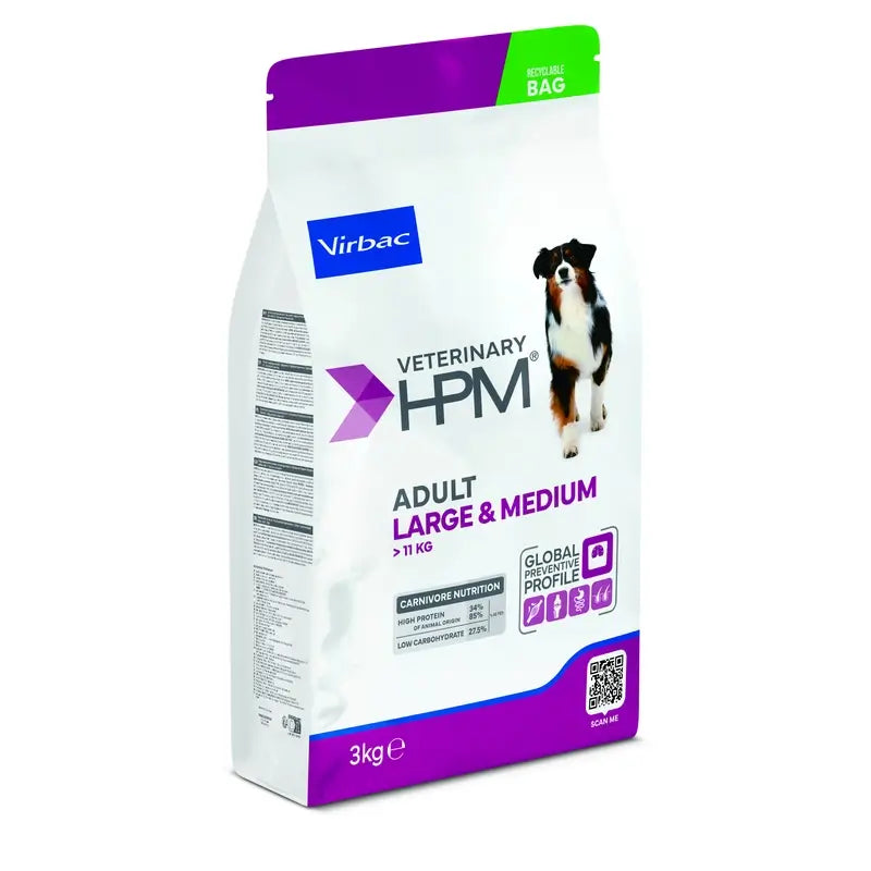 Virbac Hpm Adult Large & Medium 3Kg Hundefutter, Hundefutter für Hunde