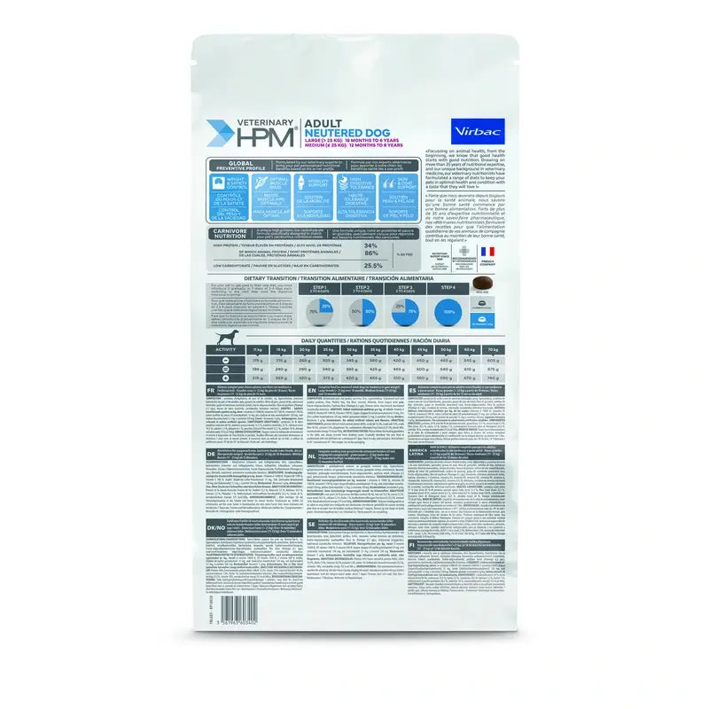 Virbac Hpm Canine Adult Neutered Large Medium Neutered 3Kg, Hundefutter