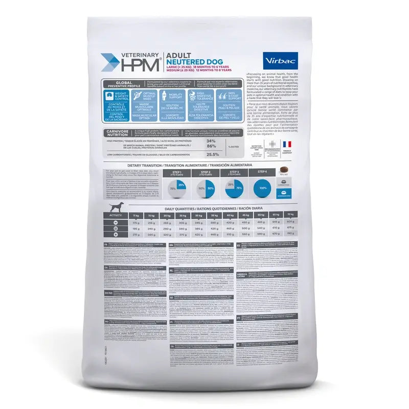Virbac Hpm Canine Adult Neutered Large Medium Medium 7Kg, Hundefutter