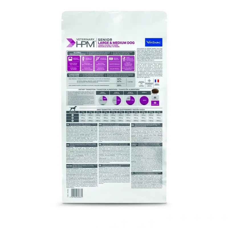 Virbac Senior Large & Medium 3 Kg Hundefutter, Hundefutter für Hunde