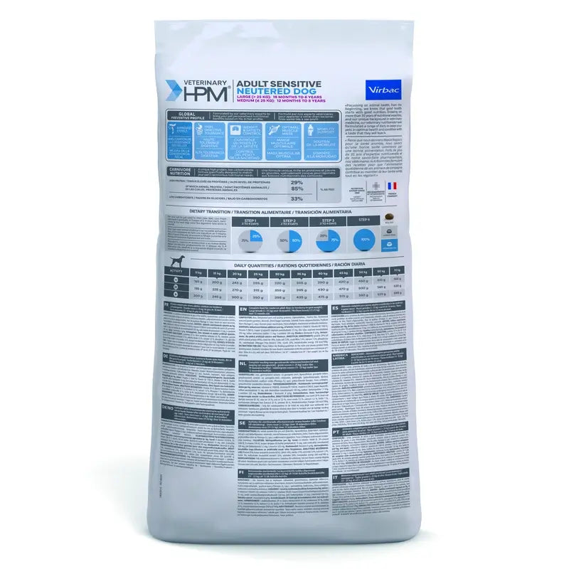 Virbac Hpm Canine Sensitive Digest Neutered Neutered Large Med. 12Kg, Hundefutter