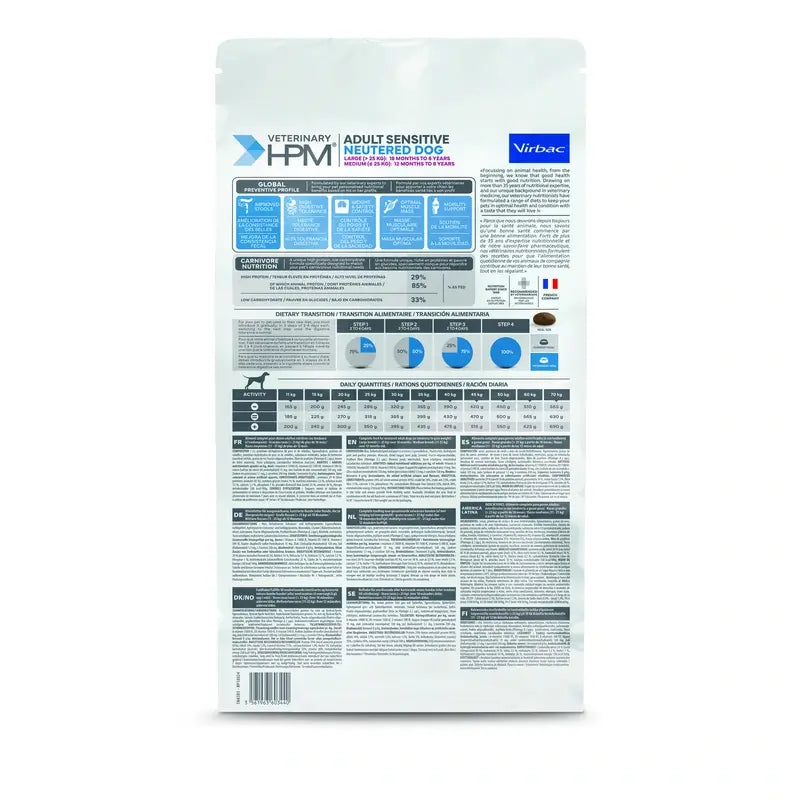 Virbac Hpm Canine Sensitive Digest Neutered Neutered Large Med. 3Kg, Hundefutter