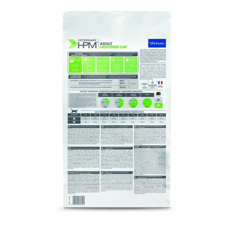 Virbac Hpm Sterilisiertes Katzenfutter für Erwachsene 3 kg, Katzenfutter