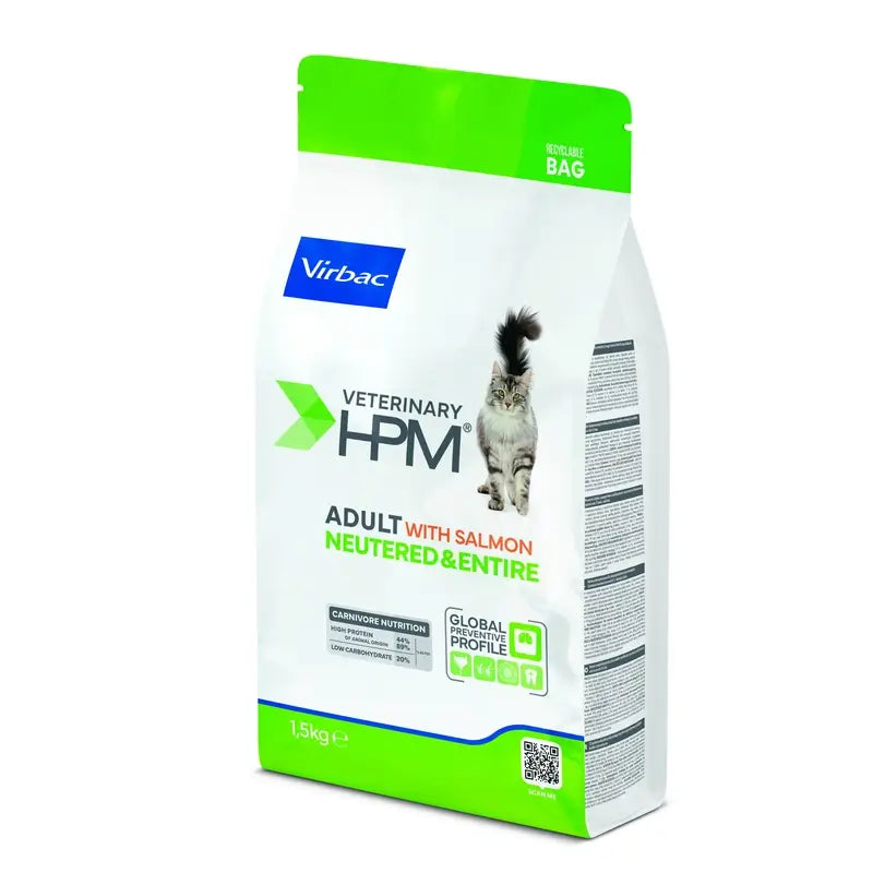 Virbac Hpm Adult Lachs Kastriertes & Ganzes Katzenfutter 1,5 Kg, Katzenfutter