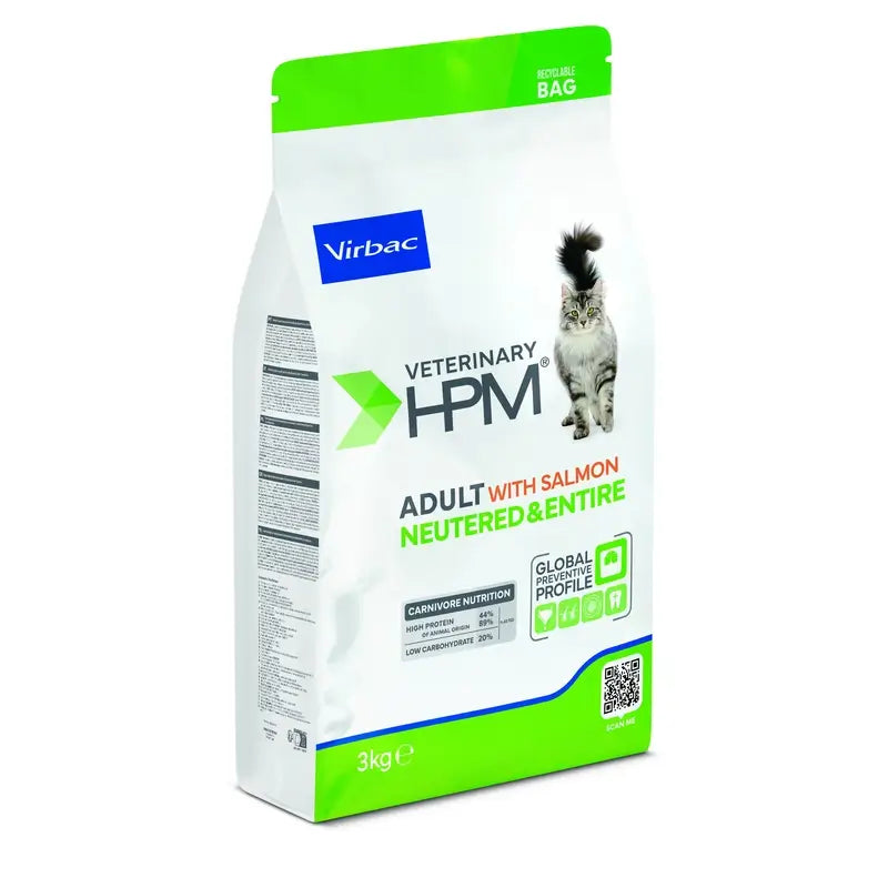 Virbac Hpm Adult Lachs Kastriertes & Ganzes Katzenfutter 3 Kg, Katzenfutter