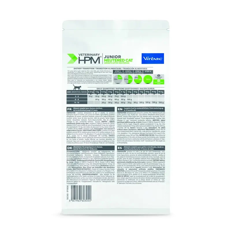 Virbac Hpm Feline Junior Neutered 400 g, Katzenfutter