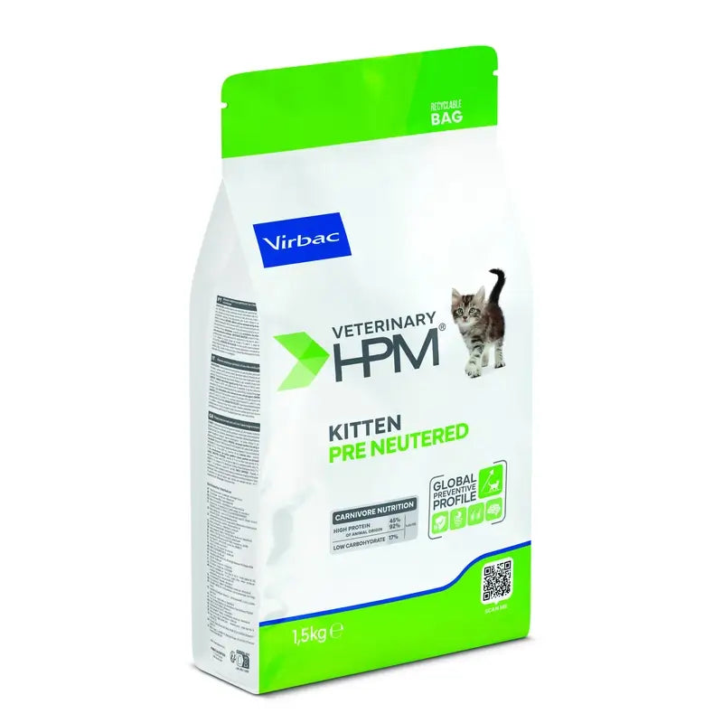 Virbac Veterinary HPM Kitten Pre Neutered Cat , 1,5 kg, Katzenfutter