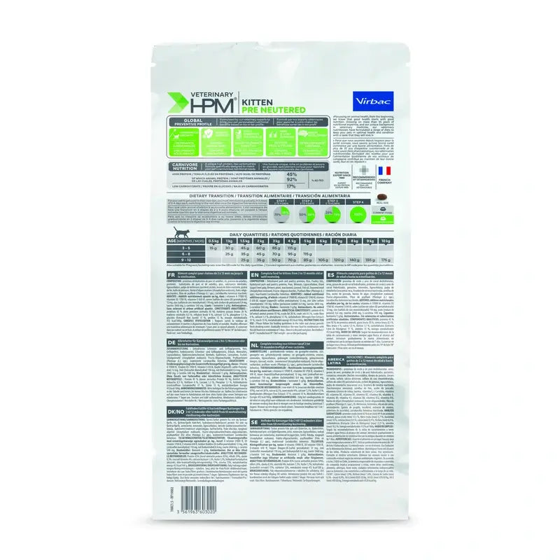 Virbac Veterinary HPM Kitten Pre Neutered Cat , 1,5 kg, Katzenfutter