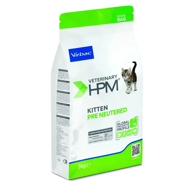 Virbac Veterinary HPM Kitten Pre Neutered Cat , 3 kg, Katzenfutter