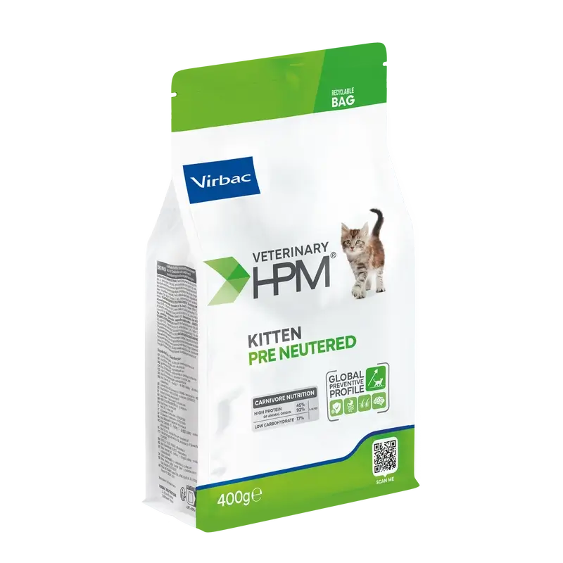 Virbac Veterinary HPM Kitten Pre Neutered Cat, 400 g, Katzenfutter
