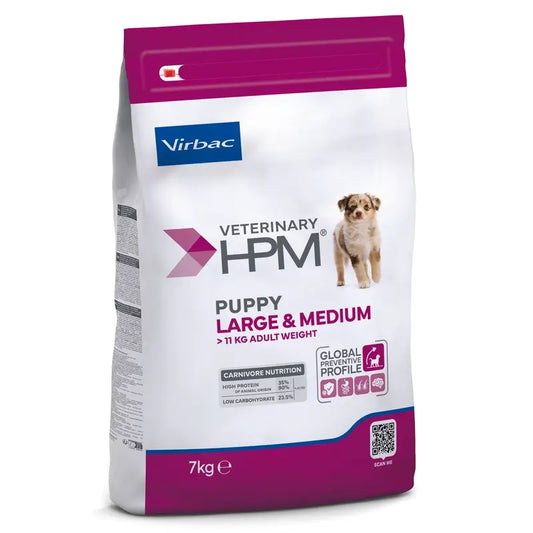 Virbac Veterinary HPM Puppy Large & Medium Dog , 7 kg, Hundefutter