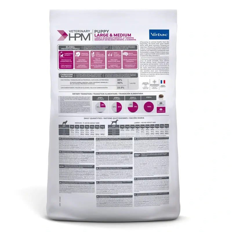 Virbac Veterinary HPM Puppy Large & Medium Dog , 7 kg, Hundefutter