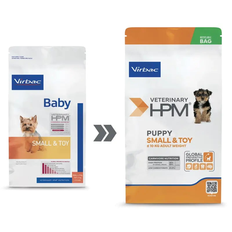 Virbac Veterinary HPM Puppy Small & Toy Dog , 1,5 kg, Hundefutter