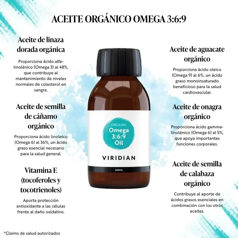 Viridian Omega 3-6-9 Öl 200Ml. Vegan