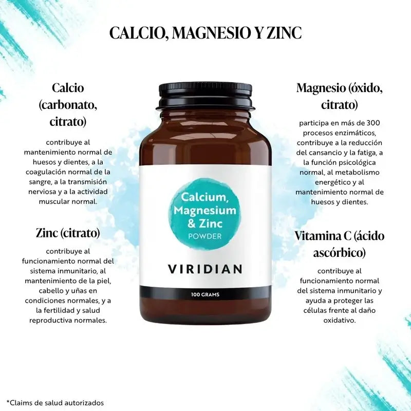 Viridian Calcium Magnesium Zink +Vit. C Pulver 100Gr.