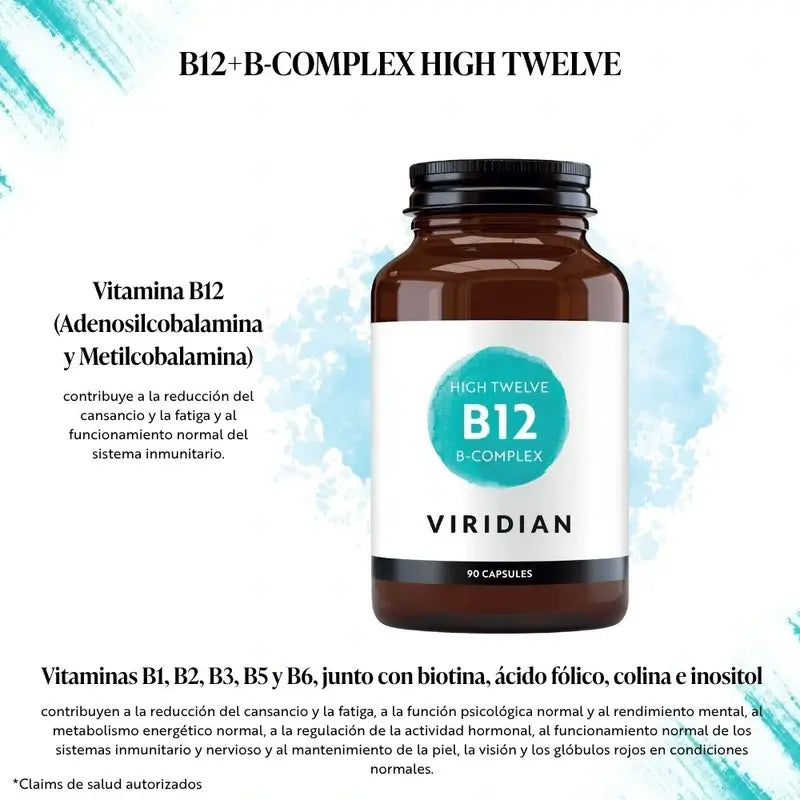 Viridian Hoch Zwölf Vit B12 Mit B-Komplex 90Cap.Veg.