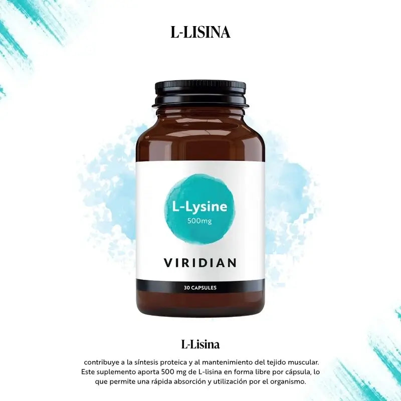 Viridian L-Lysin 500Mg. 30Kapseln.