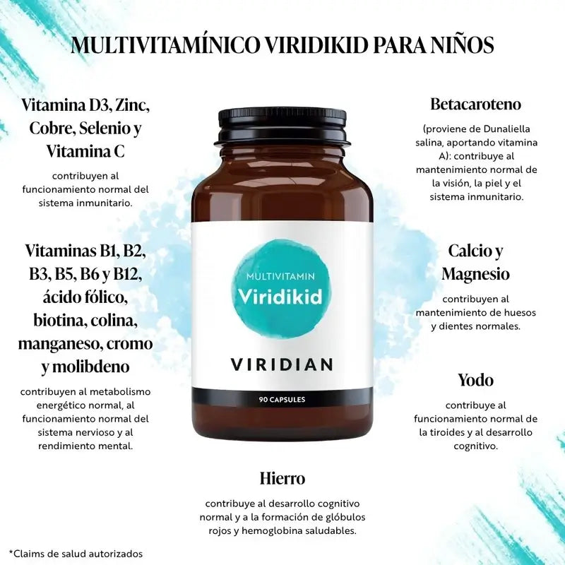 Viridian Virikid Multivit & Mineralien 90Cap.Veg.