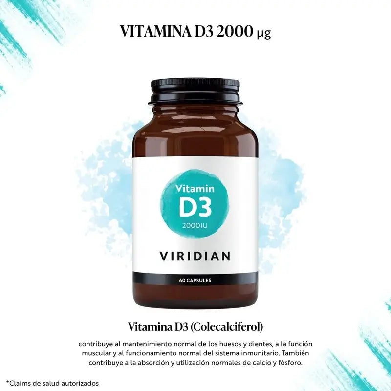 Viridian Vitamin D3 Vegan 2000 Iu, 60 Kapseln