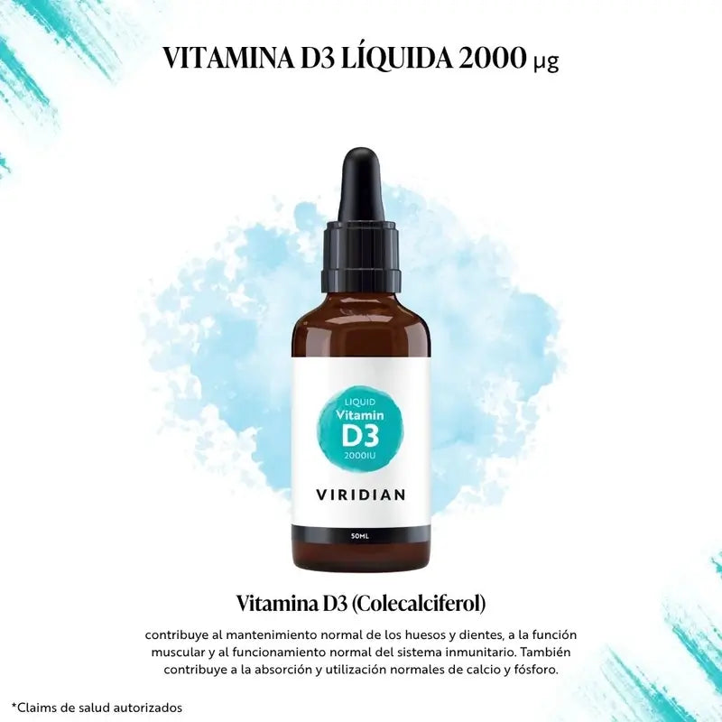 Viridian Vitamin D3 2000Iu Flüssig Vegan 50Ml.
