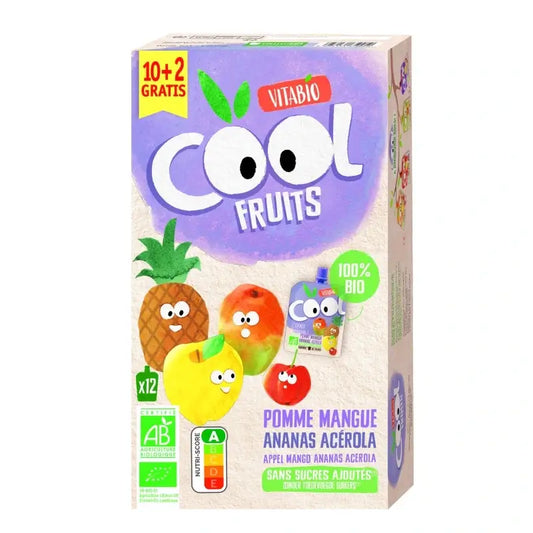 Vitabio Cool Fruits Apfel, Mango & Ananas 90 Gr, 12 Stück