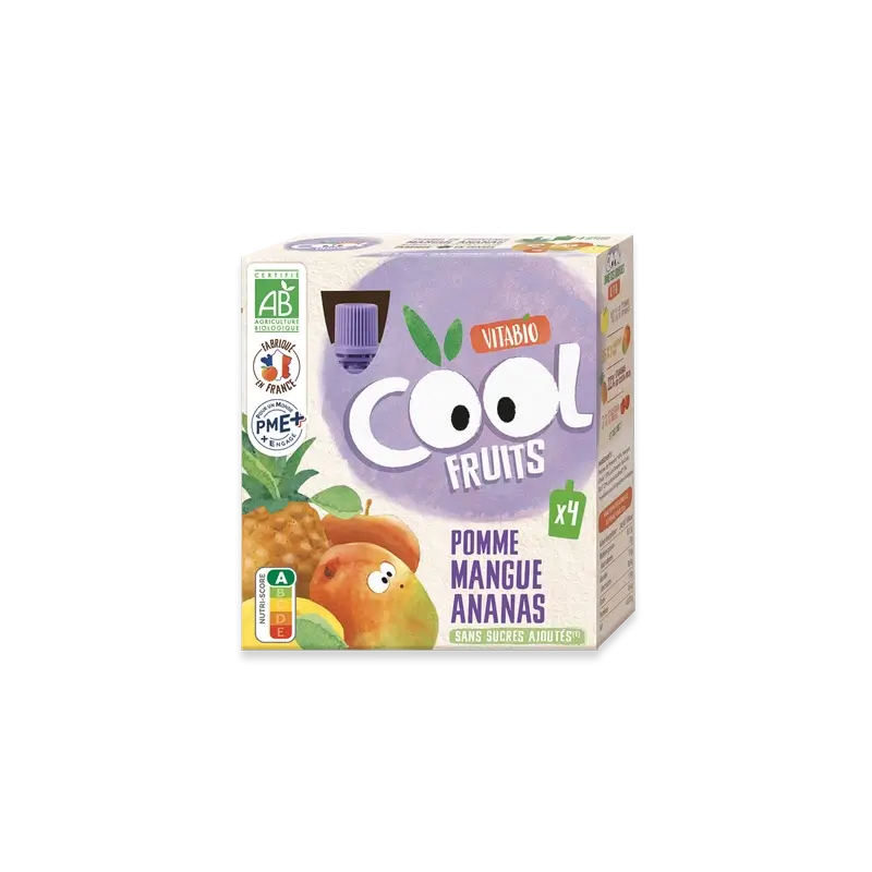 Vitabio Cool Fruits Apfel, Mango & Ananas 90 Gr, 4 Stück