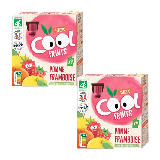 Vitabio Cool Fruits Apfel & Himbeere Sachets 90 Gr , 2 x 4 Einheiten