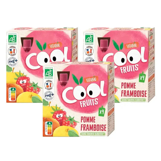 Vitabio Cool Fruits Sachets Apfel & Himbeere 90 Gr , 3 x 4 Einheiten