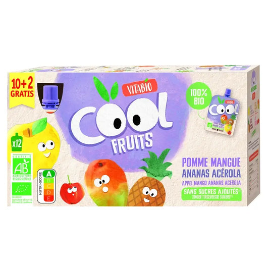 Vitabio Cool Fruits Apfel & Birne 90 Gr, 12 Stück