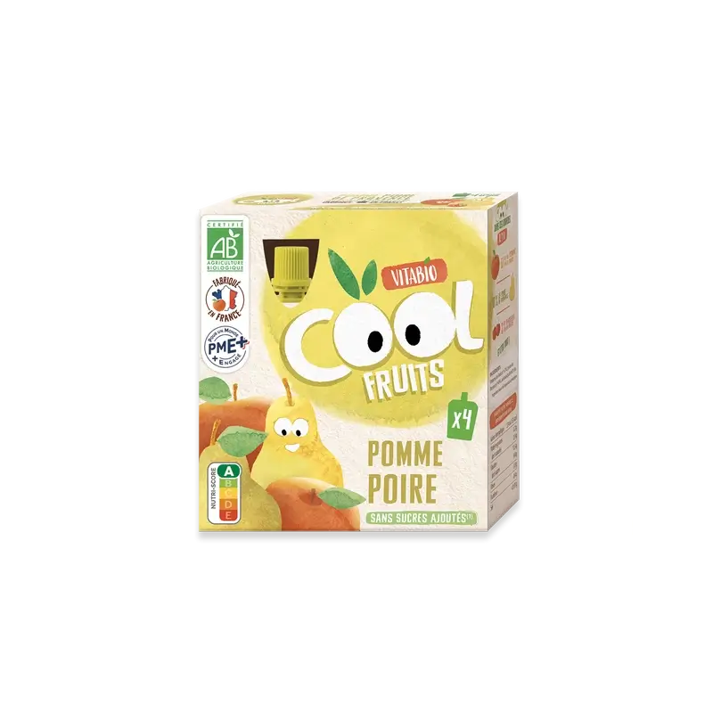 Vitabio Cool Fruits Apfel & Birne 90 Gr, 4 Stück