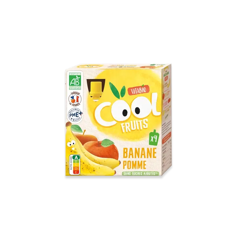 Vitabio Cool Fruits Apfel & Banane 90 Gr, 4 Einheiten