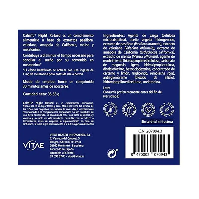 VITAE CalmTu Night Retard, 60 Tabletten