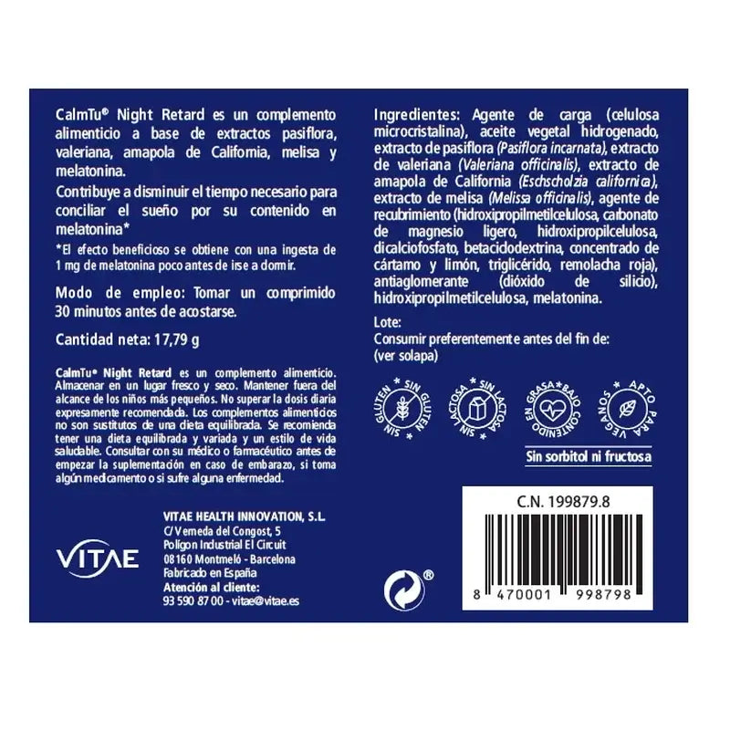 VITAE CalmTu Night Retard, 30 Tabletten