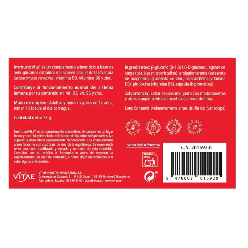 Immunovita 60 Kapseln – Mit Vitamin D3 und Beta-Glucanen