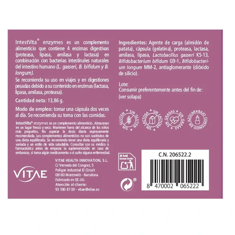 VITAE IntestVita Enzyme, 30 Kapseln