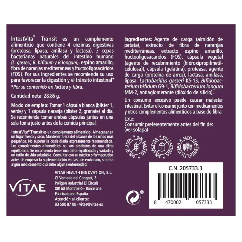 VITAE IntestVita Transit, 60 Kapseln