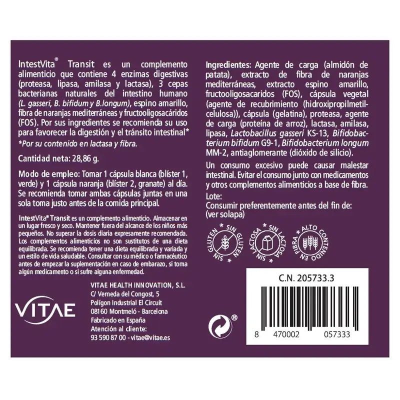 VITAE IntestVita Transit, 60 Kapseln