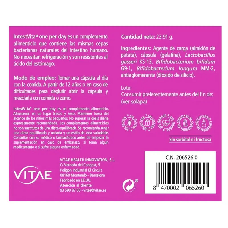 VITAE IntestVita Eine pro Tag, 30 Kapseln
