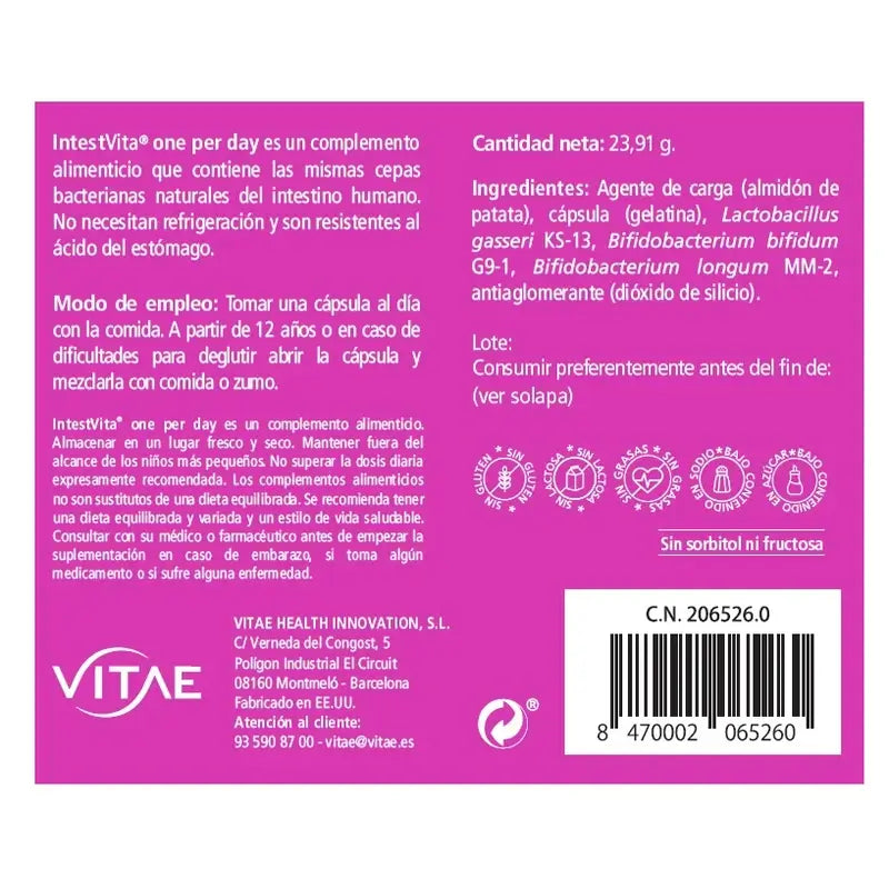 VITAE IntestVita Eine pro Tag, 30 Kapseln