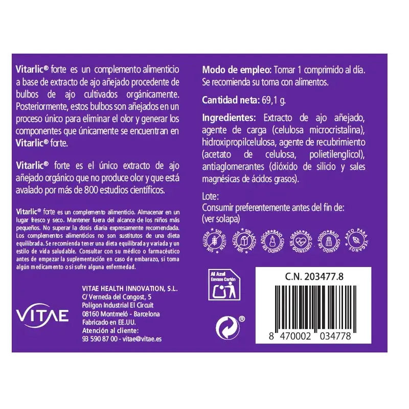 VITAE Vitarlic Forte, 60 Tabletten