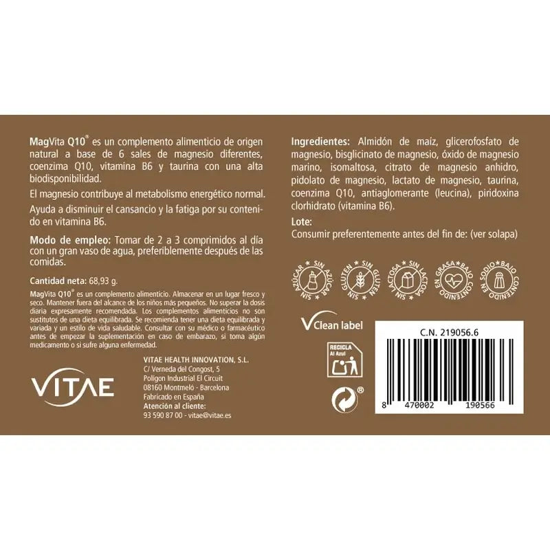 MagVita Q10 15 Tabletten – Mit Magnesium, Coenzym Q10, Vitamin B6 und Taurin
