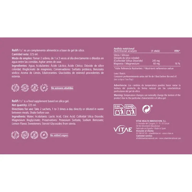 RelifVita 15 Sticks – Mit Kieselsäure und Magnesium für sofortige Linderung