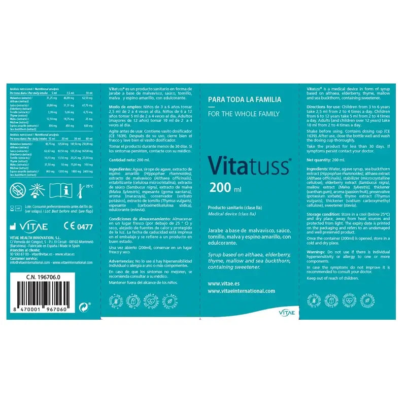 Vitatuss 200 ml – Hustensaft mit Pflanzenextrakten