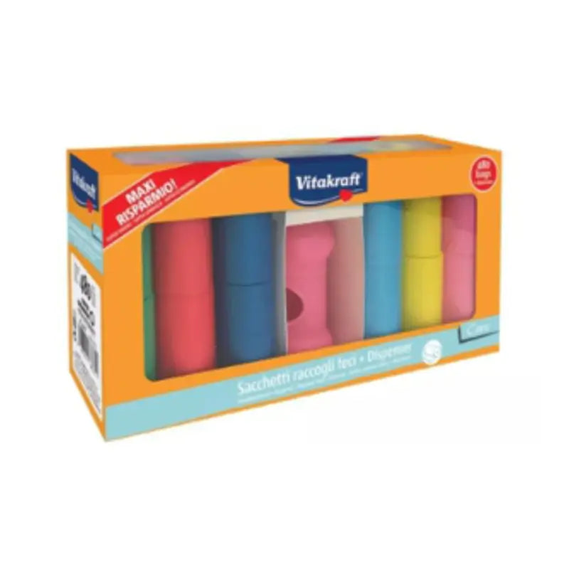 Vitakraft Karton mit Müllbeuteln, 24 × 20 Stück + Spender