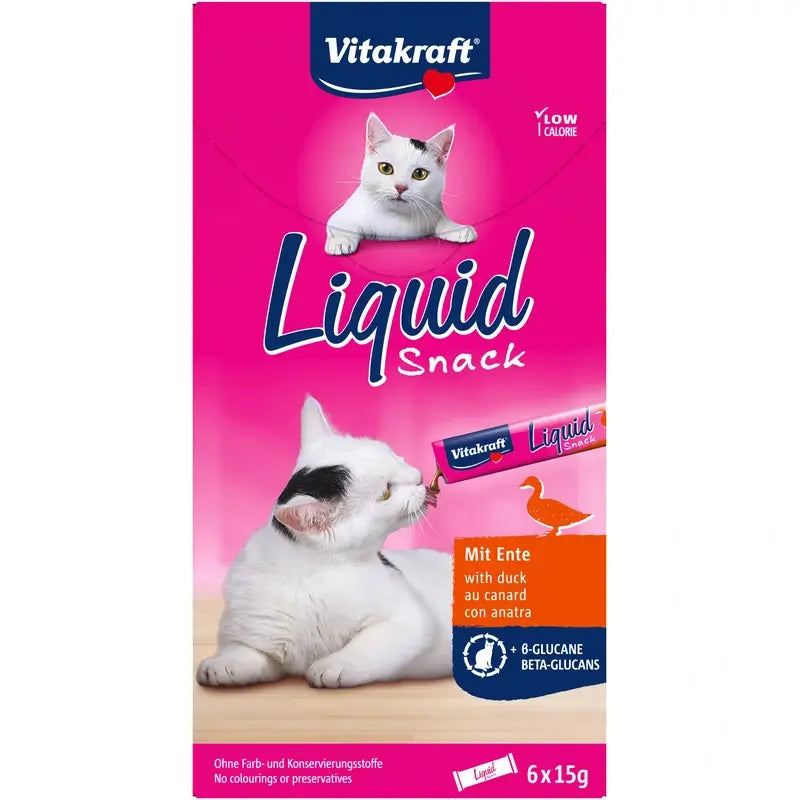 Vitakraft Cat Liquid Snack Ente mit Beta-Glucan 11x6 Stück