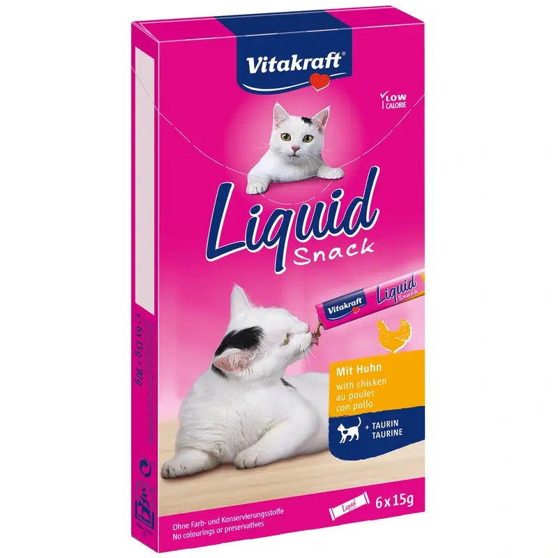 Vitakraft Cat Liquid Snack Huhn mit Taurin, 11 x 6 Stück