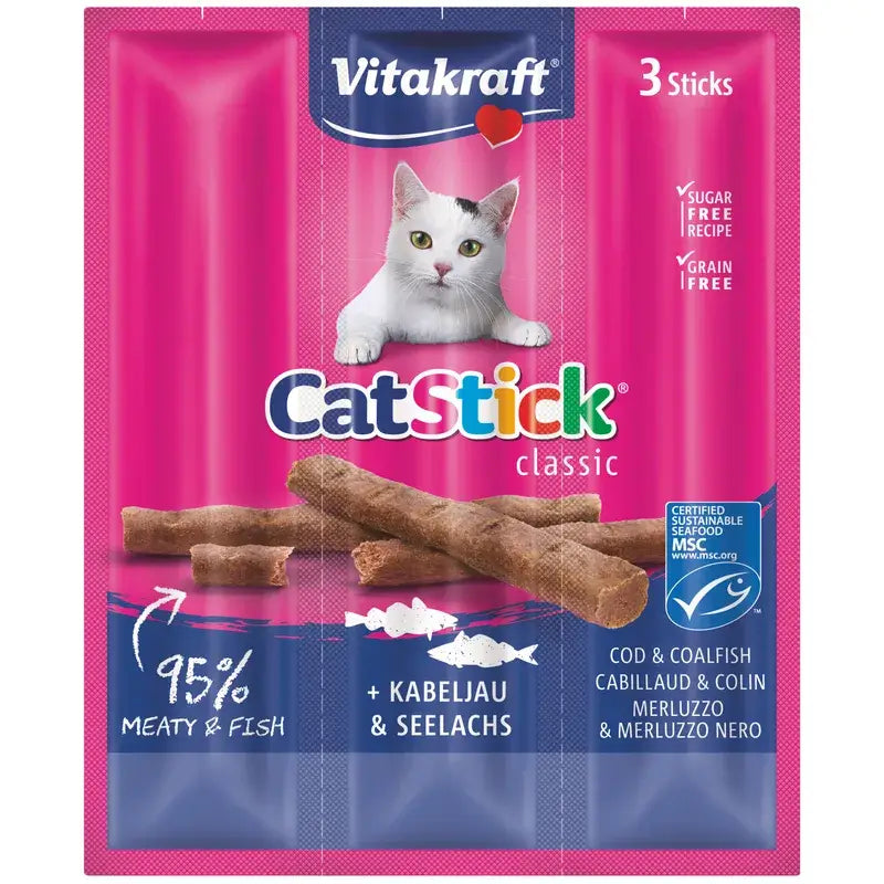 Vitakraft Cat Stick Mini Kabeljau und Thunfisch 20x3 Stück