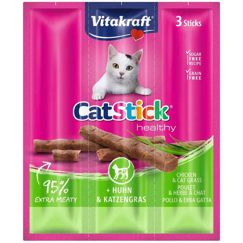 Vitakraft Cat Stick Mini Huhn mit Kräutern, 20x3 Stück