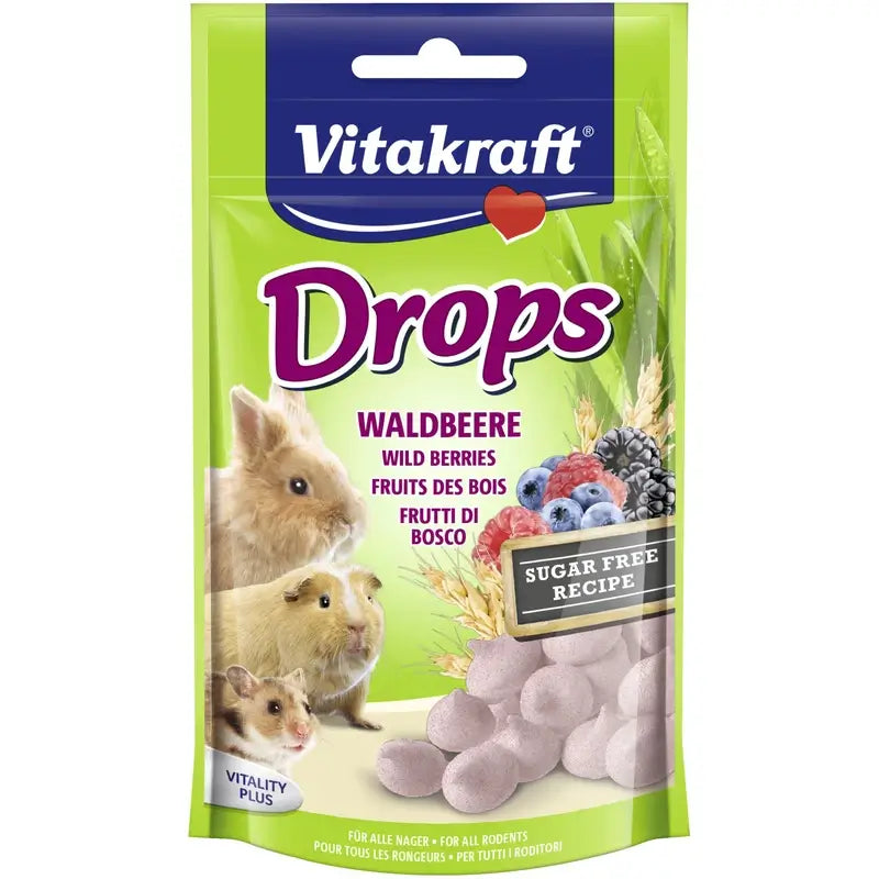 Vitakraft Drops für Zwergkaninchen – Fruchtgeschmack, 75 Gramm